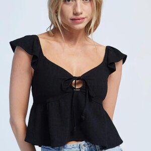 Black Pacsun Babydoll Keyhole Top
